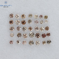0.69 CT/48 Pcs Round Shape Natural Loose Diamond Pink (Argyle) Color SI Clarity (1.70 MM)