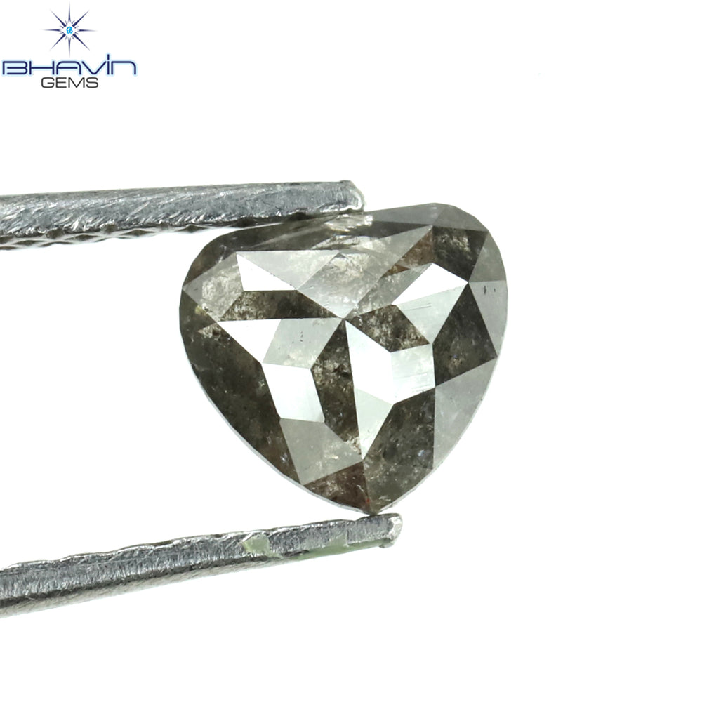0.54 CT Heart Shape Natural Loose Diamond Salt And Pepper Color I3 Clarity (5.42 MM)