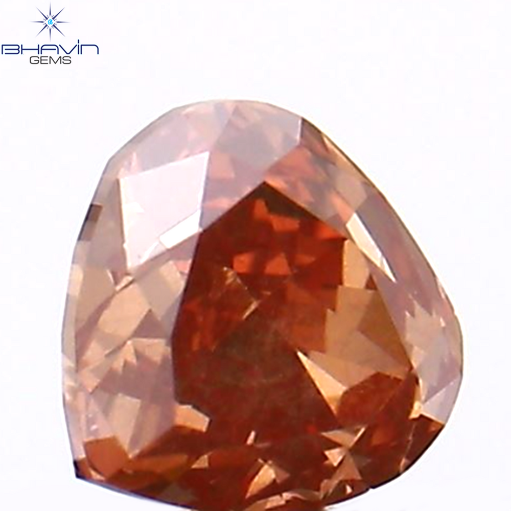 0.13 CT Heart Shape Natural Diamond Enhanced Pink Color SI1 Clarity (2.86 MM)