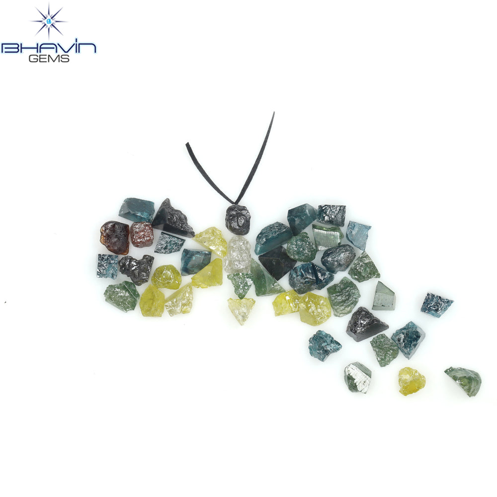 8.81 CT/42 PCS Mix Color Rough Diamond Natural loose Diamond I3 Clarity (3.38 MM)