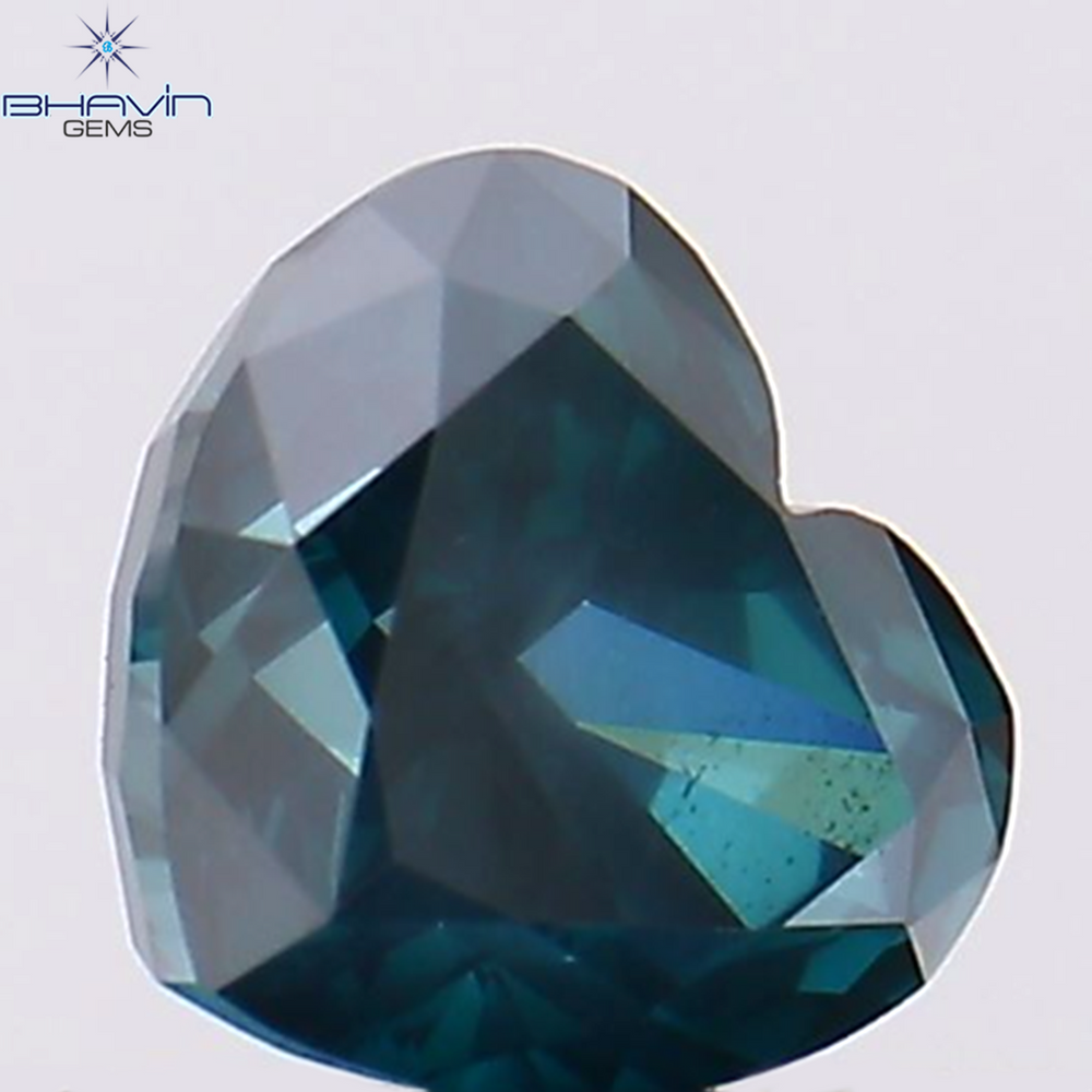 0.50 CT Heart Shape Natural Diamond Blue Color VS2 Clarity (4.80 MM)