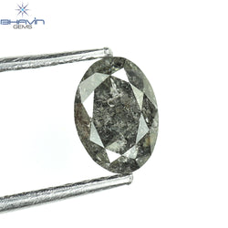 0.50 CT Oval Shape Natural Diamond Salt And Pepper Color I3 Clarity (5.86 MM)