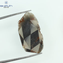 4.21 CT Slice Shape Natural Diamond Brown Gray Color I3 Clarity (21.70 MM)