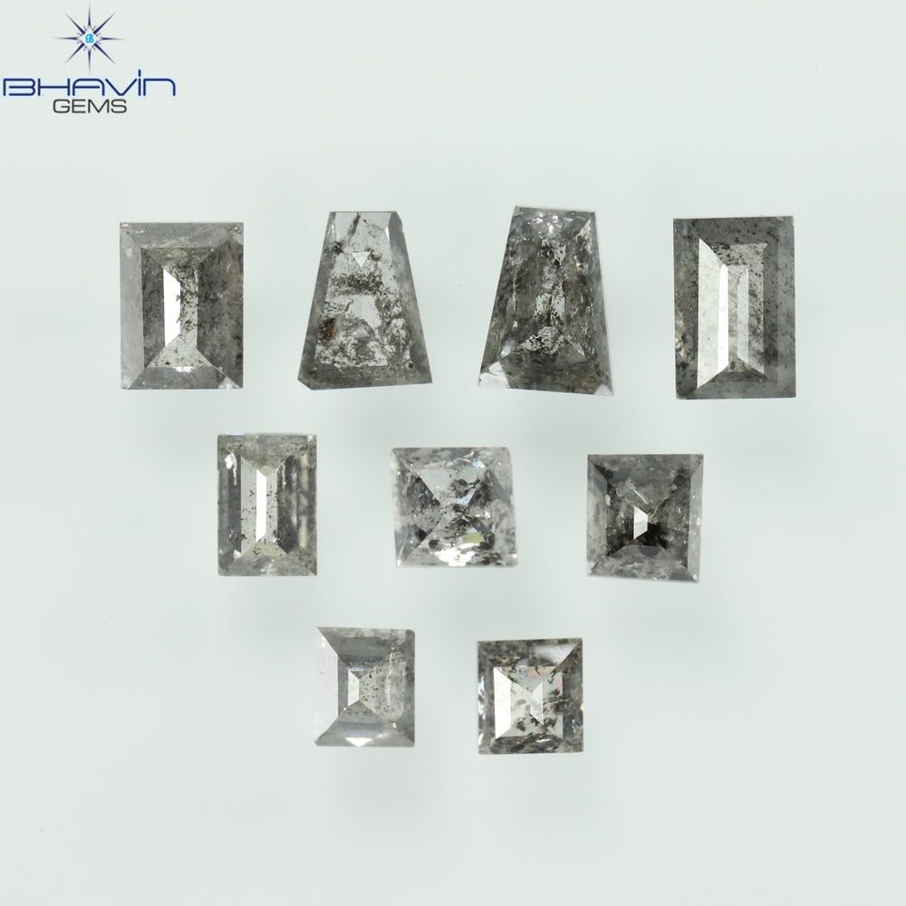 1.03 CT/9 Pcs, Baguette Diamond, Salt And Pepper Color, I3 Clarity