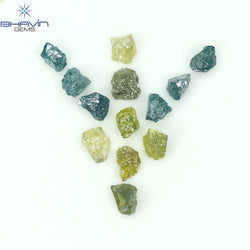 2.07 CT/13 PCS Rough Shape Enhanced Mix Color Natural Diamond I3 Clarity (3.28 MM)