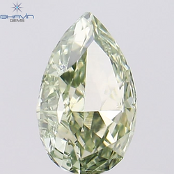 0.53 CT Pear Shape Natural Diamond Green Color VS2 Clarity (6.41 MM)