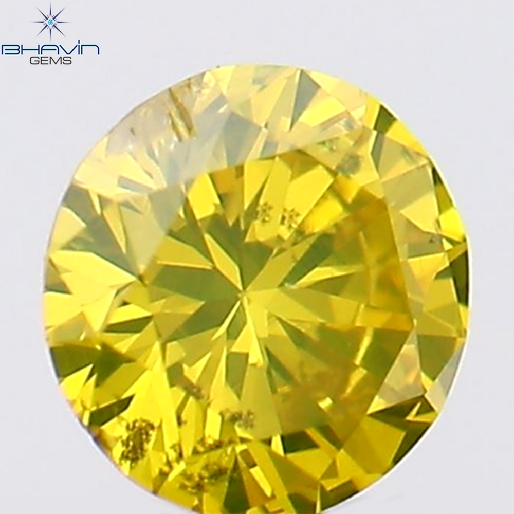 0.12 CT Round Shape Natural Diamond Yellow Color SI1 Clarity (3.27 MM)
