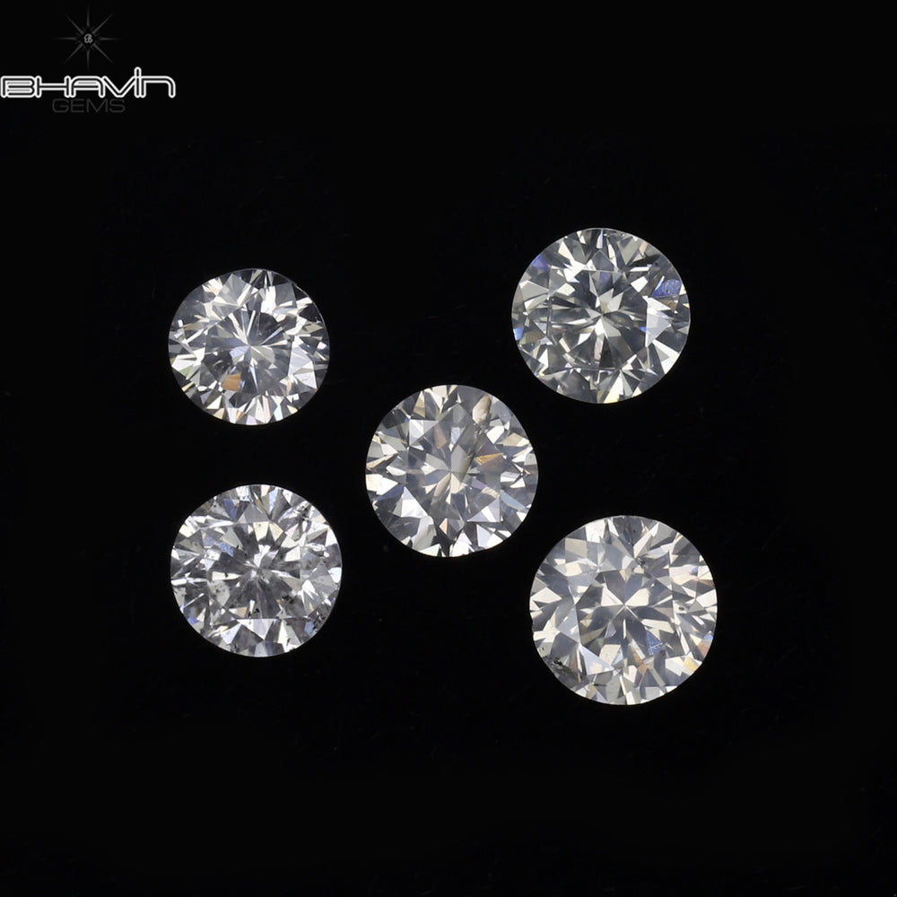 0.45 CT/5 Pcs Round Shape Natural Loose Diamond White Color SI1 Clarity (2.80 MM)