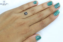 0.86 CT Square Cut Shape Natural Diamond Salt And Pepper Color I3 Clarity (6.06 MM)