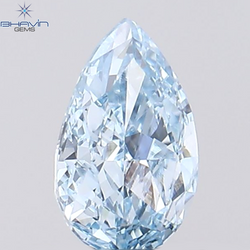 0.44 CT Pear Shape Natural Diamond Blue Color VS1 Clarity (6.33 MM)