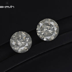 0.78 CT/2 Pcs Round Shape Natural Loose Diamond White Color I3 Clarity (4.70 MM)