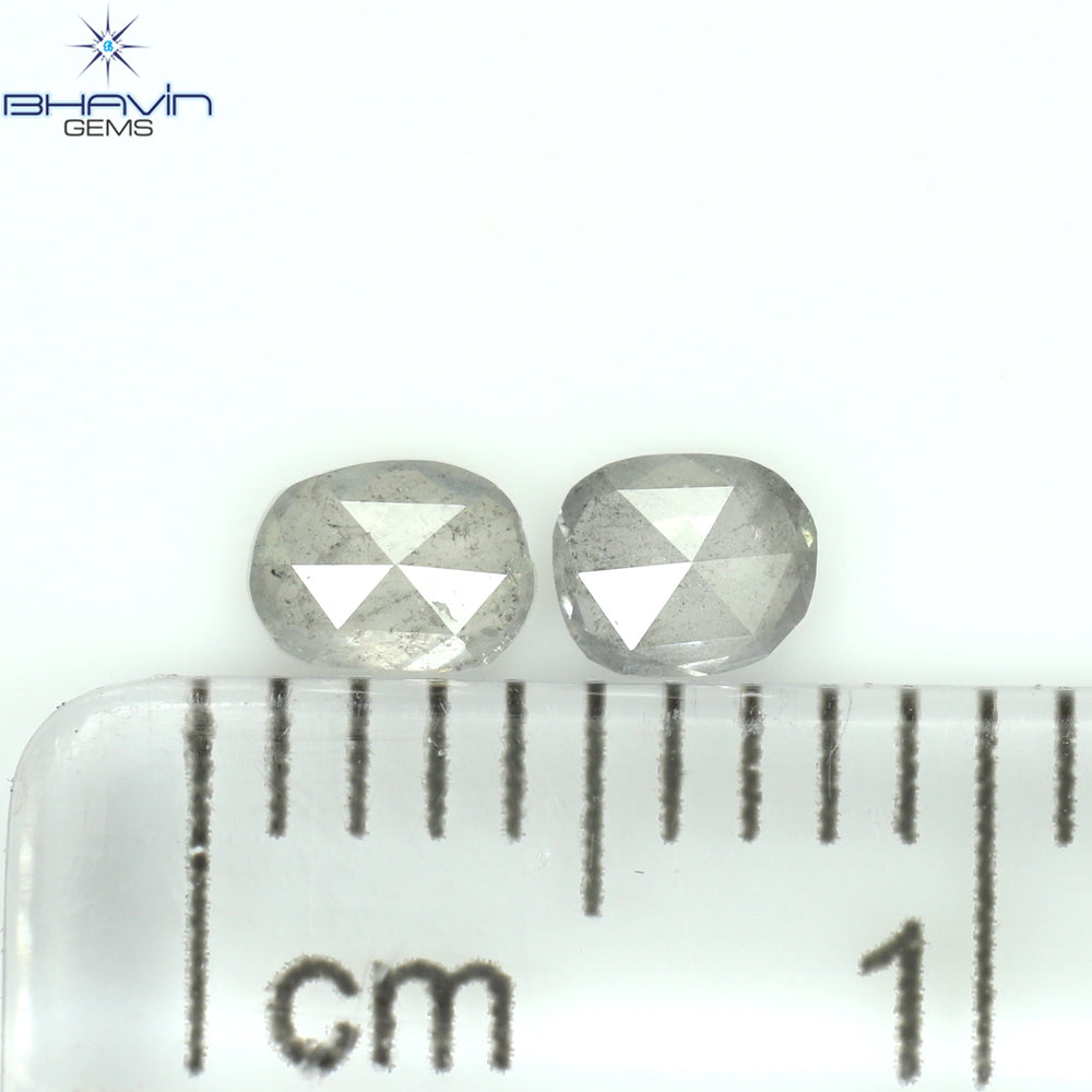 0.28 CT/2 Pcs Oval Shape Natural Diamond Salt And Papper Color I3 Clarity (3.71 MM)