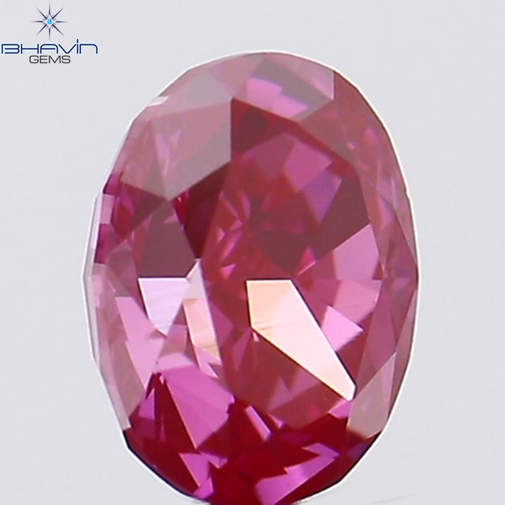 0.28 CT Oval Shape Natural Diamond Enhanced Pink Color VS1 Clarity (4.34 MM)