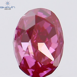 0.28 CT Oval Shape Natural Diamond Enhanced Pink Color VS1 Clarity (4.34 MM)
