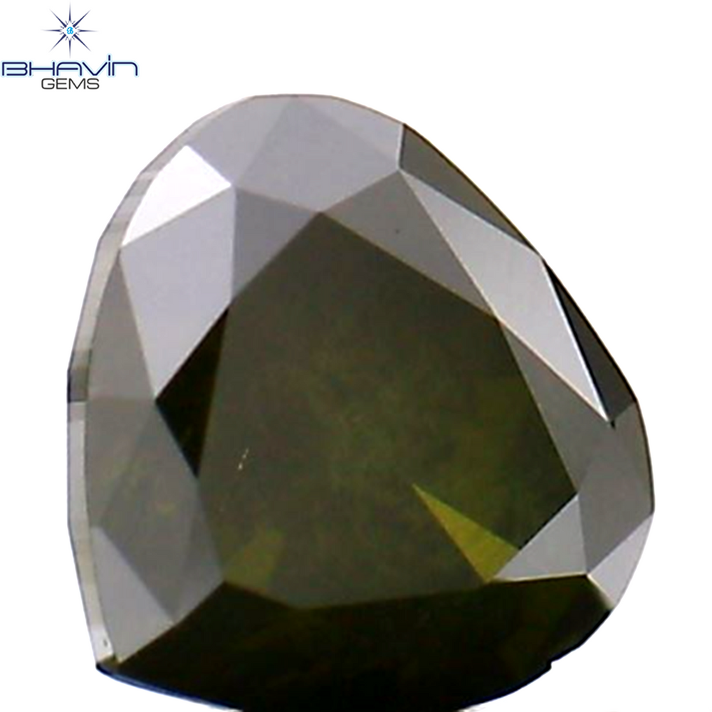 0.28 CT Heart Shape Natural Diamond Green Color I1 Clarity (4.17 MM)