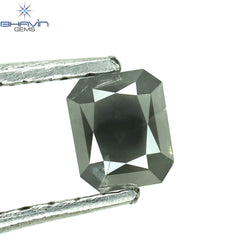 0.35 CT Radiant Shape Natural Diamond Gray Color I3 Clarity (4.00 MM)