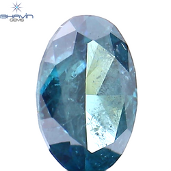 0.30 CT Oval Shape Natural Diamond Blue Color I1 Clarity (5.92 MM)