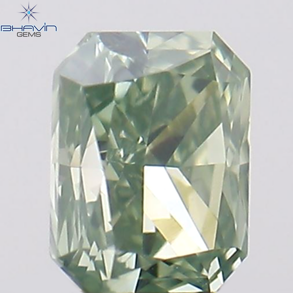 0.10 CT Radiant Shape Natural Diamond Bluish Green Color VS2 Clarity (2.93 MM)