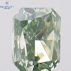 0.10 CT Radiant Shape Natural Diamond Bluish Green Color VS2 Clarity (2.93 MM)