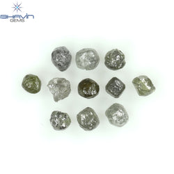 1.86 CT/11 PCS Rough Shape Grey Color Natural Diamond I3 Clarity (3.03 MM)