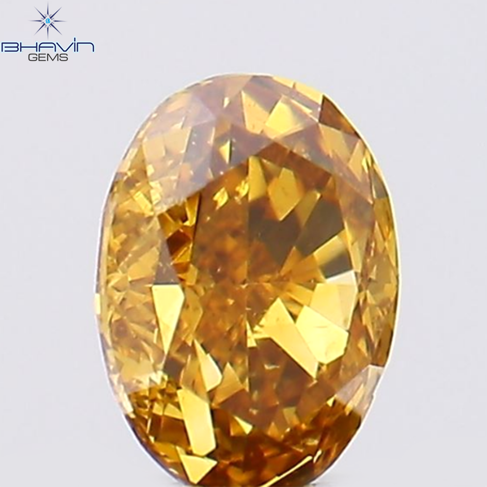 0.23 CT Oval Shape Natural Diamond Orange Color VS2 Clarity (4.02 MM)