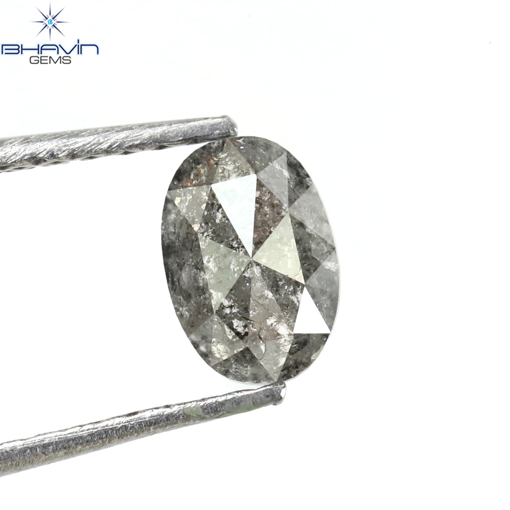 0.66 CT Oval Shape Natural Diamond Salt And Pepper Color I3 Clarity (6.35 MM)