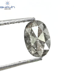 0.66 CT Oval Shape Natural Diamond Salt And Pepper Color I3 Clarity (6.35 MM)