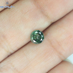 0.57 CT Round Diamond Natural Diamond Green Color I3 Clarity (5.20 MM)