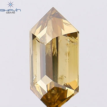 1.58 CT Hexagon Shape Natural Diamond Champagne Color I1 Clarity (10.80 MM)