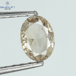 0.29 CT Oval Shape Natural Diamond Brown Pink Color I1 Clarity (4.97 MM)