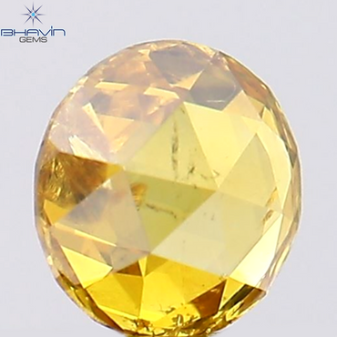 0.33 CT ラウンド ローズ カット シェイプ 天然ダイヤモンド オレンジ色 SI2 クラリティ (4.32 MM)