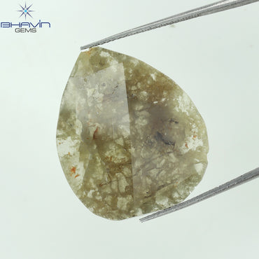 16.12 CT Slice Shape Natural Diamond Salt And Pepper Color I3 Clarity (29.51 MM)