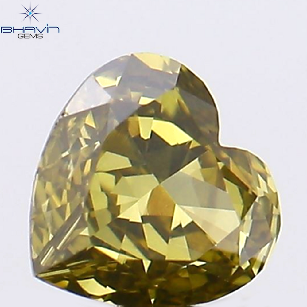 0.16 CT Heart Shape Natural Diamond Green Color VS1 Clarity (3.55 MM)