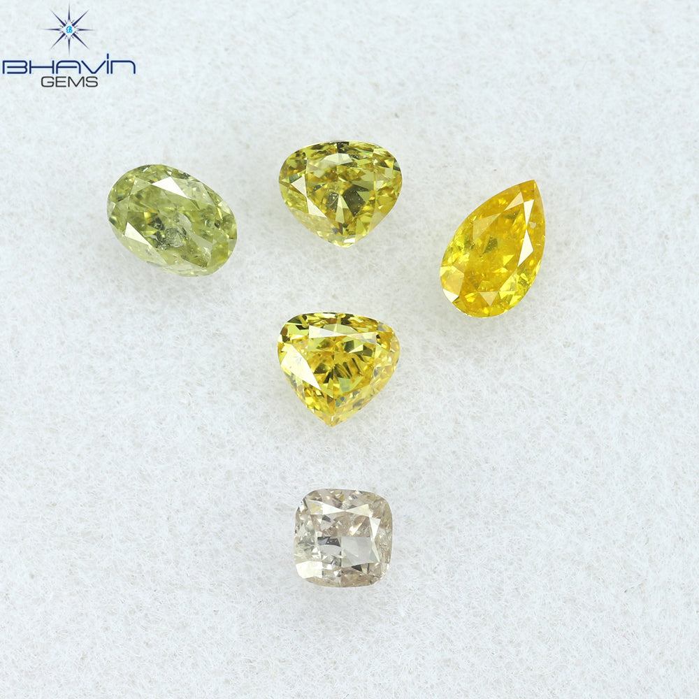 0.58 CT/5 Pcs Mix Shape Natural Diamond Mix Color VS-SI Clarity (3.90 MM)