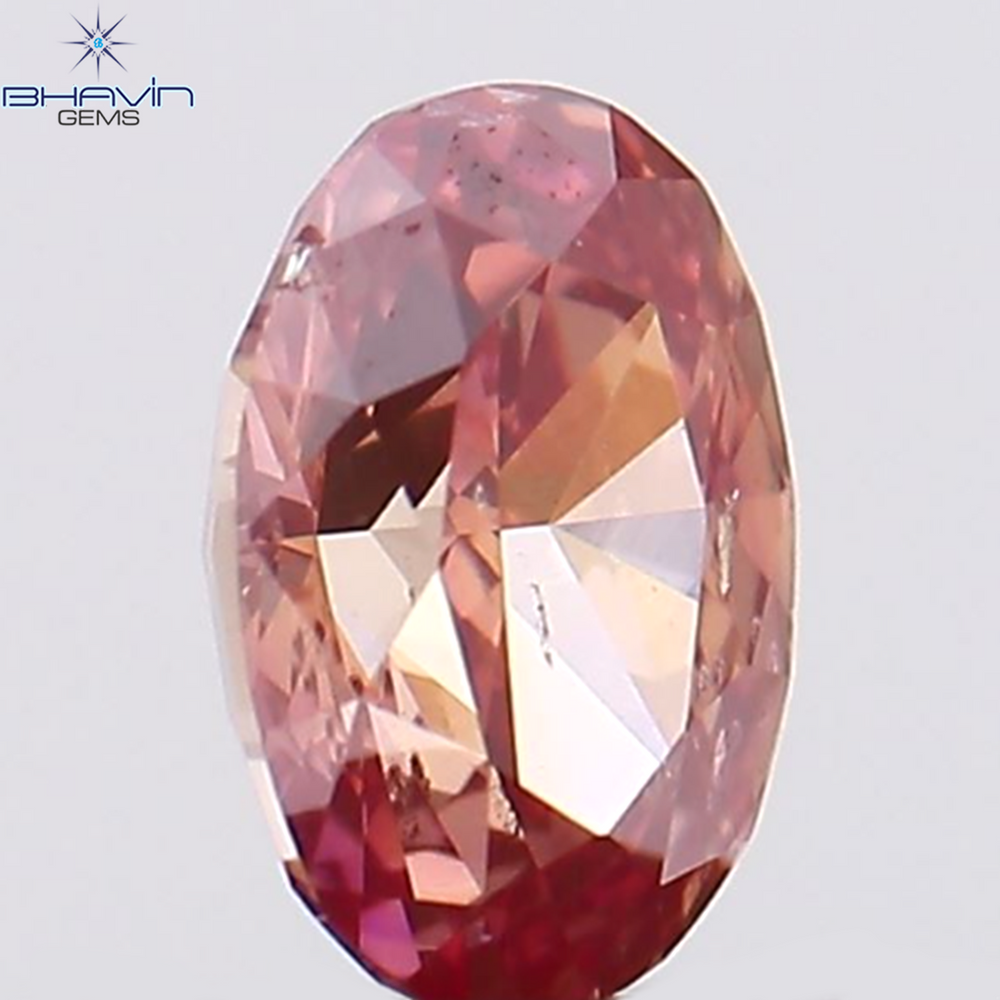 0.24 CT Oval Shape Natural Diamond Enhanced Pink Color VS2 Clarity (4.40 MM)