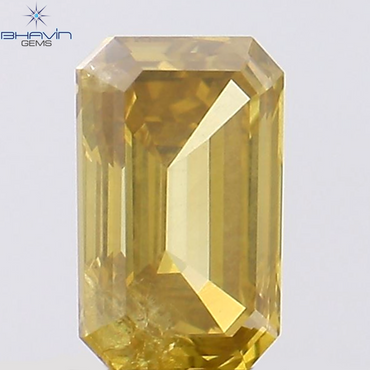 1.51 CT エメラルド シェイプ ナチュラル ダイヤモンド ブラウン カラー SI1 クラリティ (7.30 MM)