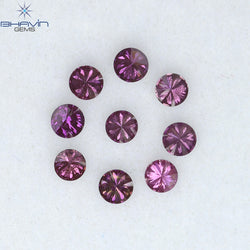 0.24 CT/9 PCS Round Diamond Pink Color Natural Diamond I1 Clarity (1.90 MM)