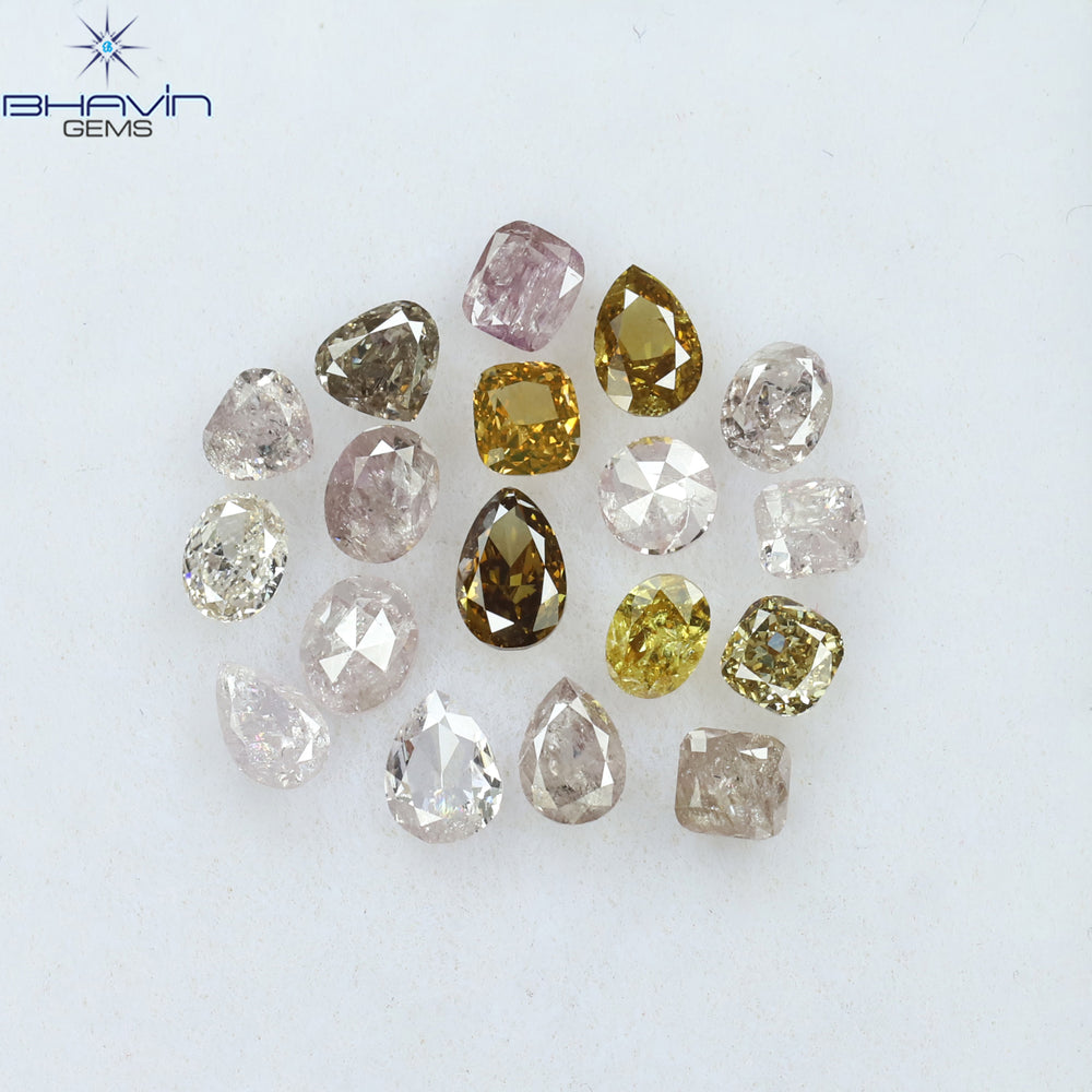 2.32 CT/18 Pcs Mix Shape Natural Diamond Pink Color I2 Clarity (4.30 MM)