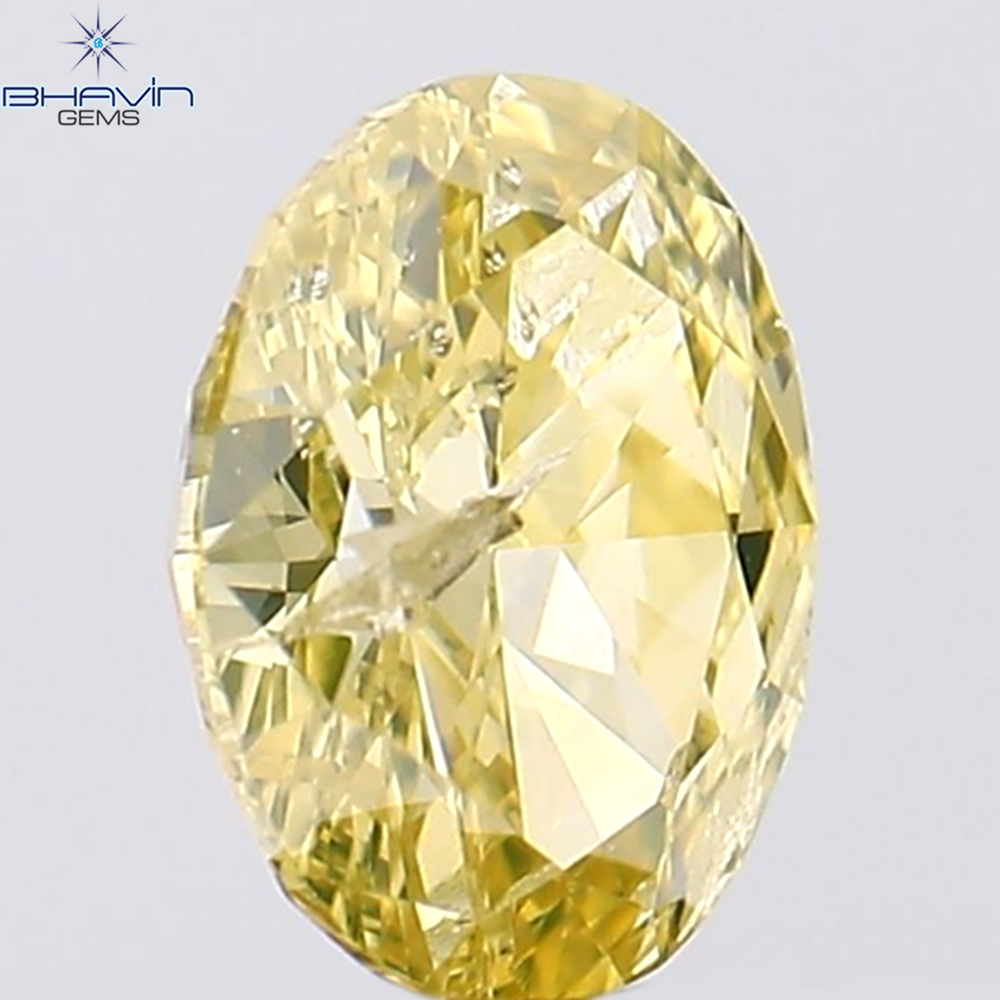 0.51 CT Oval Shape Natural Diamond Orange Yellow Color I1 Clarity (5.64 MM)