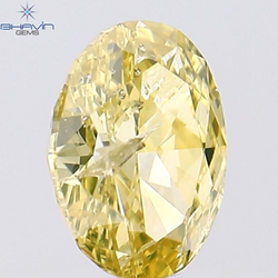 0.51 CT Oval Shape Natural Diamond Orange Yellow Color I1 Clarity (5.64 MM)
