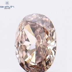 0.24 CT Oval Shape Natural Diamond Brown-Pink Color SI1 Clarity (4.46 MM)