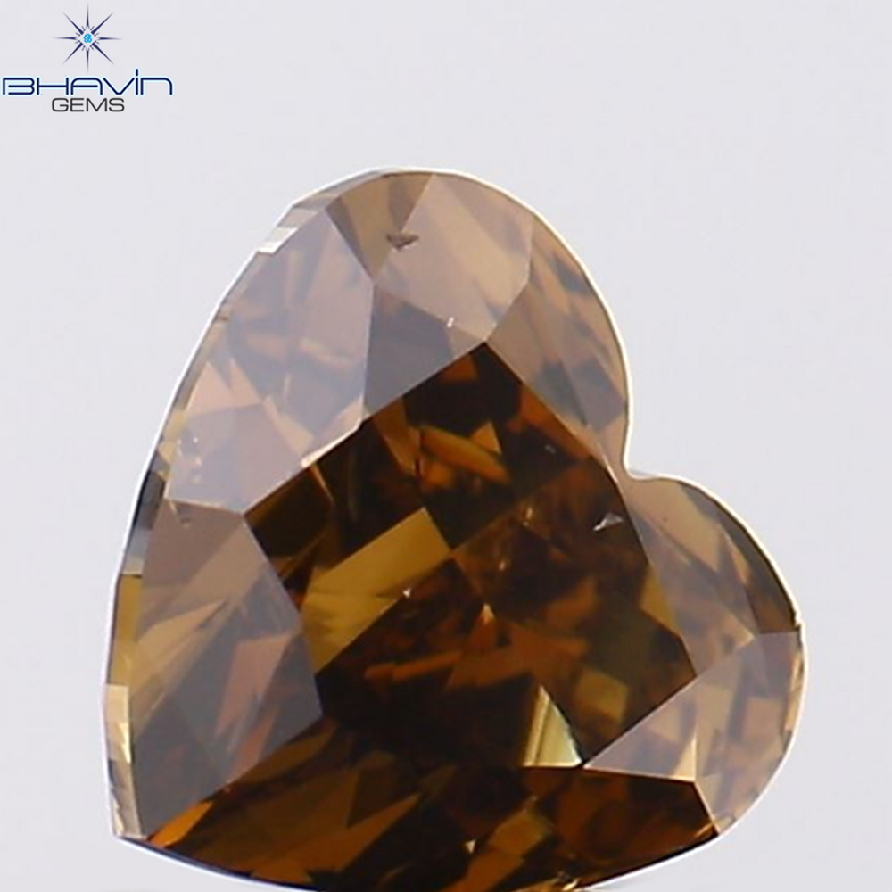 0.50 CT Heart Shape Natural Diamond Red Color VS2 Clarity (4.88 MM)
