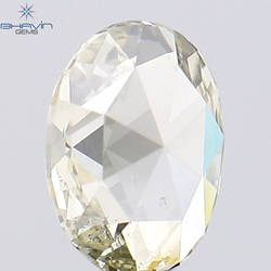 0.55 CT Rose Oval Shape Natural Diamond Brown Yellow Color SI1 Clarity (6.62 MM)