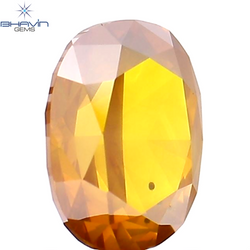 1.03 CT Oval Shape Natural Diamond Orange Yellow Color SI2 Clarity (6.80 MM)