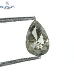 0.58 CT Pear Shape Natural Loose Diamond Salt And Pepper Color I3 Clarity (6.53 MM)