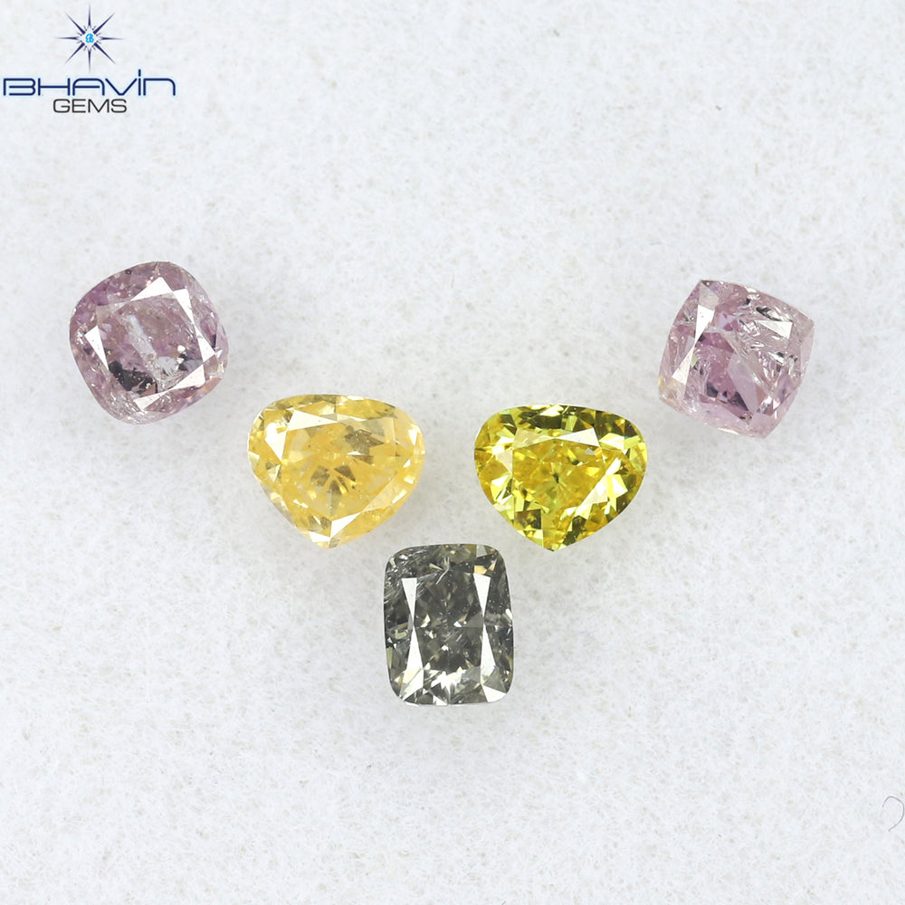 0.54 CT/5 Pcs Mix Shape Natural Diamond Mix Color SI2 Clarity (2.70 MM)