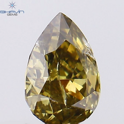 0.33 CT Pear Shape Natural Diamond Green Color SI2 Clarity (5.25 MM)