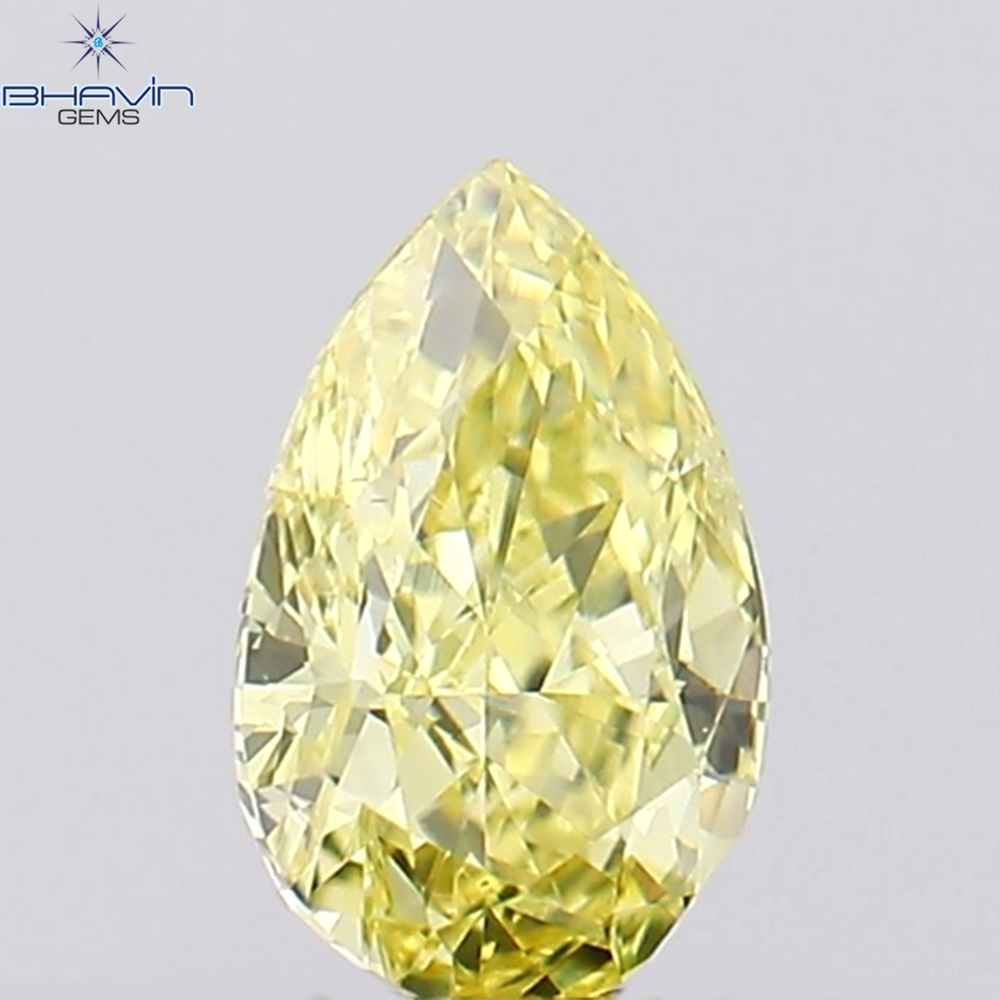 0.29 CT Pear Shape Natural Diamond Yellow Color VS1 Clarity (5.18 MM)