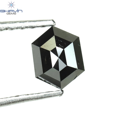 0.50 CT Hexagon Diamond Natural Diamond Black Diamond Clarity Opaque (5.50 MM)
