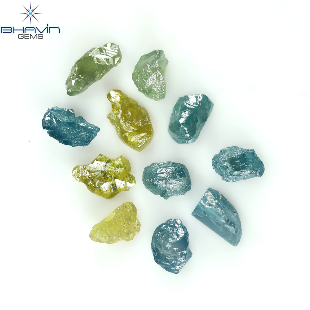 2.23 CT/11 PCS Rough Shape Enhanced Mix Color Natural Diamond I3 Clarity (5.47 MM)